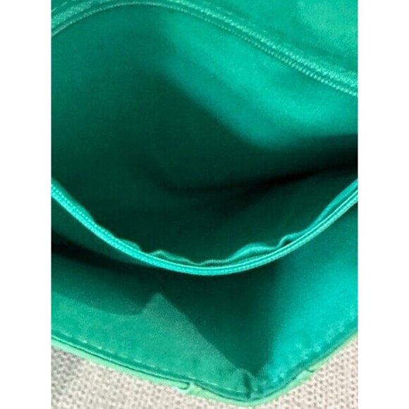 ASOS Design Clutch Envelope Fold Over Green With Metallic Gold Rectangle See - Picture 12 of 12